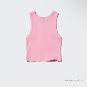 Ribbed Racer Back Cropped Tank Top